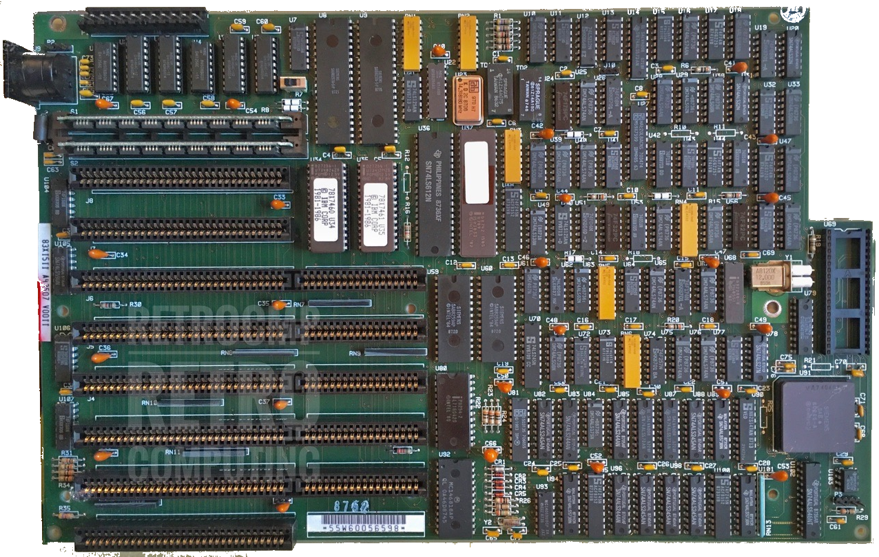 The IBM Model 5160 motherboard (1983) The IBM Model 5160 motherboard (1983)